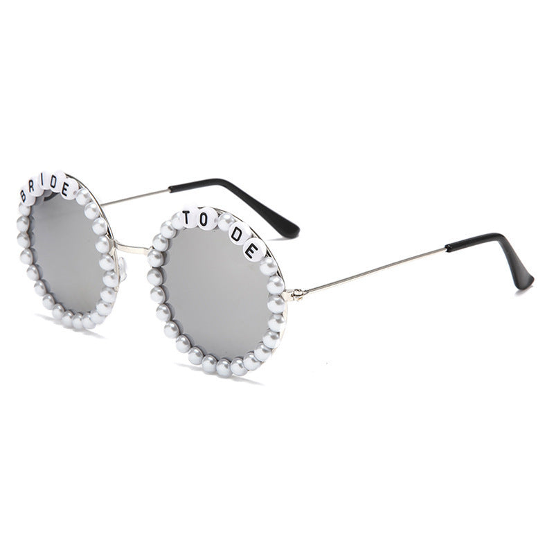 Wholesale Bridal Fashion Rhinestone Bride Peach Sunglasses
